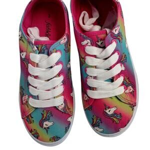 Girls Youth Fabkids Rainbow Unicorn Sneaker Size 3 NWT